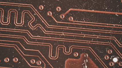 PC microcircuits. Macro computer electronics background texture with no people top view. 
