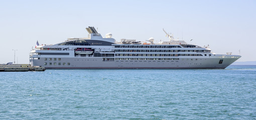 Fototapeta na wymiar Cruise ship in the port of Split in Croatia.