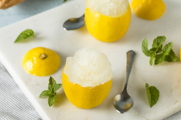 Homemade Yellow Lemon Italian Ice