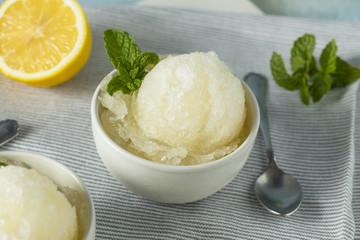 Homemade Yellow Lemon Italian Ice