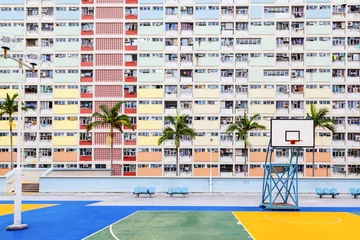 Selbstklebende Fototapete Hong Kong Old Public Residential Estate in Hong Kong