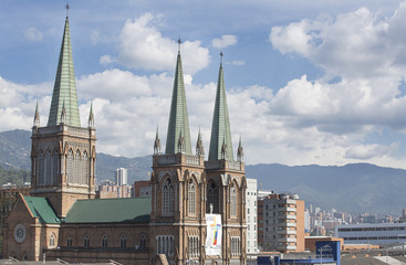 Medellin, Antioquia / Colombia - August 03, 2017. Church of Our Lady of Perpetual Help. Neogothic style