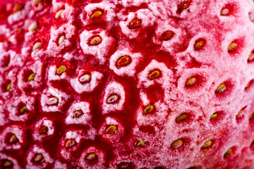 Frozen Strawberry close up