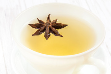 Chamomile (Matricaria chamomilla) and star anise (Illicium verum) infusion