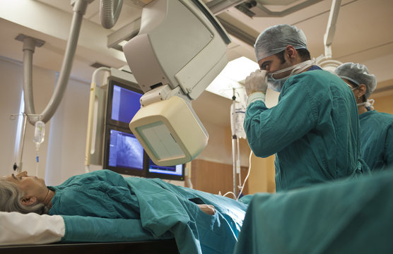 Doctors performing operation