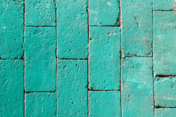 Green brick wall texture