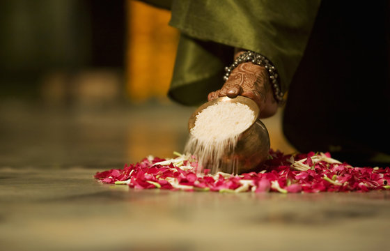 Bride performing a ritual 