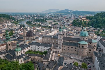 Cityscape of Salzburg town, Austria.