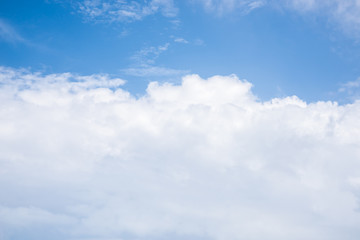 Fantastic soft white clouds against blue sky background