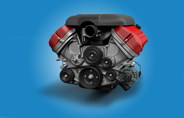 Fototapeta premium V8 Engine with gear bok isolated