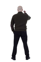 Man standing with his back to the camera