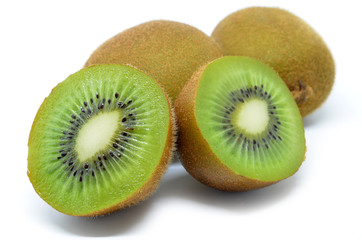 Fototapeta premium Kiwi fruit, half of kiwi isolated