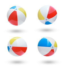 Beach balls collection isolated on white background