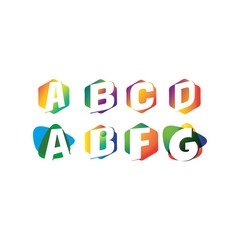Abstract Colorful abc Logo - Set of Letter abc Logo