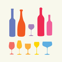 Wine bottle and a wineglasses
