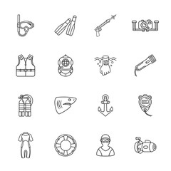sixteen diving icons