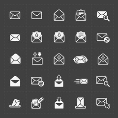 Email and envelope icons on Dark