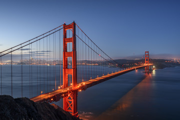 Golden Gate Bridge, San Francisco California at sunrise
