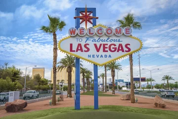 Foto auf Glas Das fabelhafte Willkommensschild in Las Vegas © chones