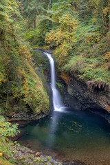 Fototapeta na wymiar Lower Butte Creek Falls Plunging into a Pool fall season
