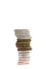 coins on the white background