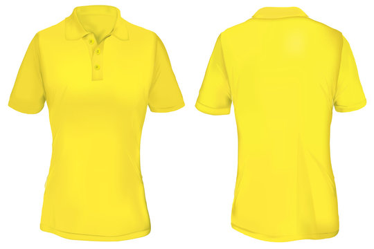 Yellow Polo Shirt Template For Woman