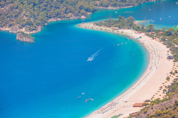 Aerial view of the beach of Oludeniz and Blue Lagoon