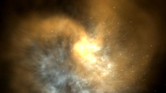 Avalanche of asteroids after explosion in space. Cataclysm, explosion, collision in space v.2