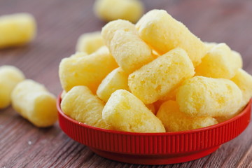 Sweet corn sticks with sugar powder