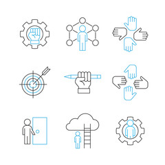 Modern Thin Line Icon and Pictogram, Business Management Concept, Flat thin line designed vector Illustrator