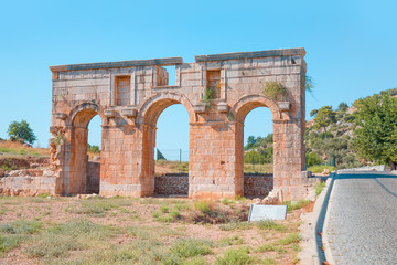 Fototapeta na wymiar Patara Roman Gates historical Site in Antalya Turkey