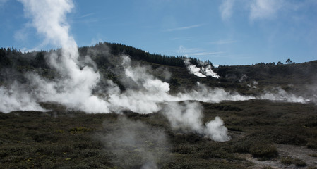 Fototapeta na wymiar Geothermal volcanic New Zealand at Craters of the Moon