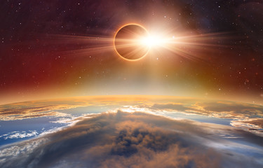 Solar Eclipse "Elements of this image furnished by NASA "