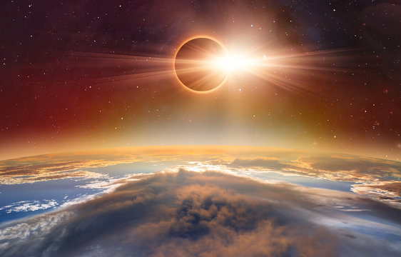 Naklejki Solar Eclipse "Elements of this image furnished by NASA "