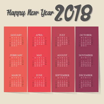 2018 year calendar design
