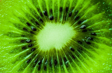 Bright green sour kiwi awakens the appetite