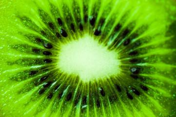 Bright green sour kiwi awakens the appetite