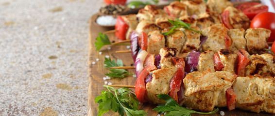 Kebabs with turkey fillet
