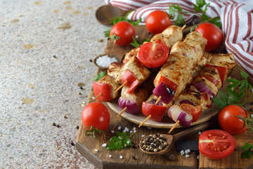 Kebabs with turkey fillet