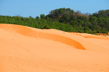 A bright sunny day on the Red Dunes. Surroundings of Phan Thiet, Vietnam