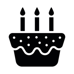 Birthday cake vector - Celebration bakery with candles on top