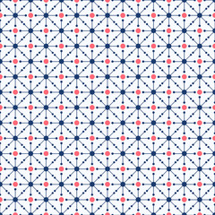 Abstract seamless pattern in blue and red