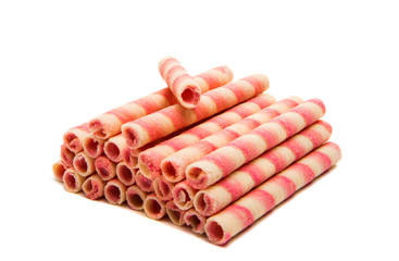 Strawberry waffle rolls