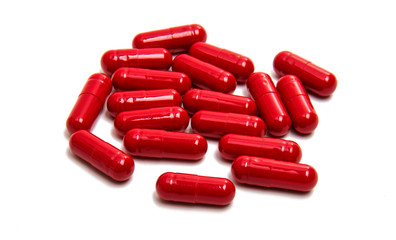 Red capsules isolated