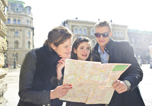 Tourists in the city
