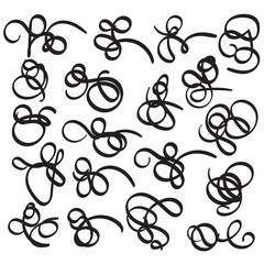 Decorative Element. Harmonious curls. Vignettes, Forging, Grating, Brand. Vector illustration