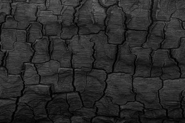 Details on the surface of charcoal.