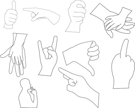 hand outline vector silhouette
