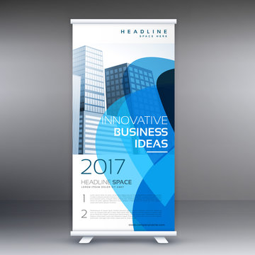 creative business roll up banner design template with abstract shape