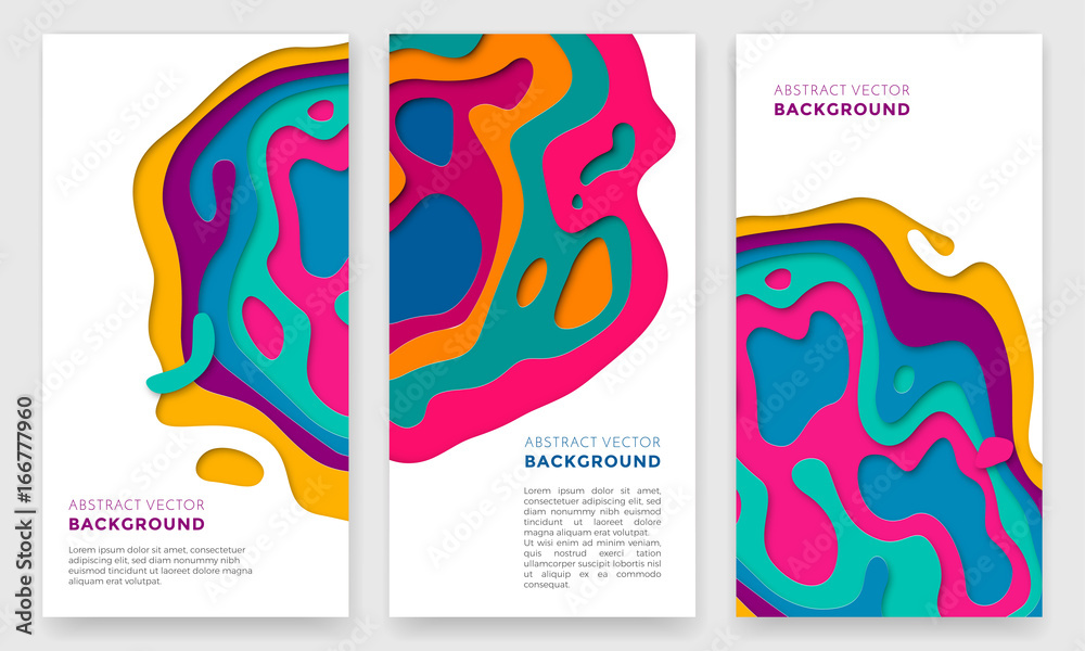 Aufkleber Banner color abstract multi gradient color vector layers effect pattern paper cut